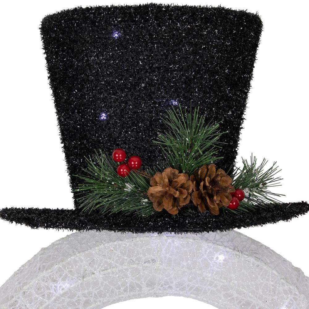 48" LED Lighted Wreath Snowman Outdoor Christmas Decoration. Picture 7