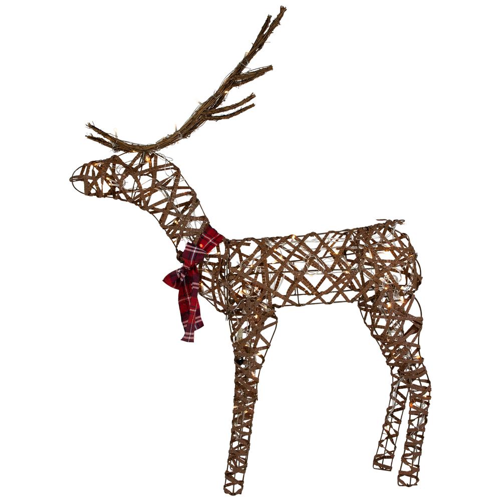 47" LED Lighted Standing Rattan Reindeer Outdoor Christmas Decoration. Picture 3