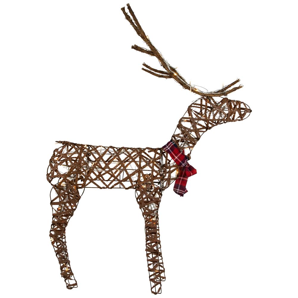 47" LED Lighted Standing Rattan Reindeer Outdoor Christmas Decoration. Picture 4
