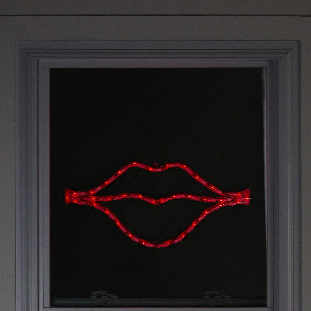 17.5" Lighted Red Lips Valentine's Day Window Silhouette Decoration. Picture 3