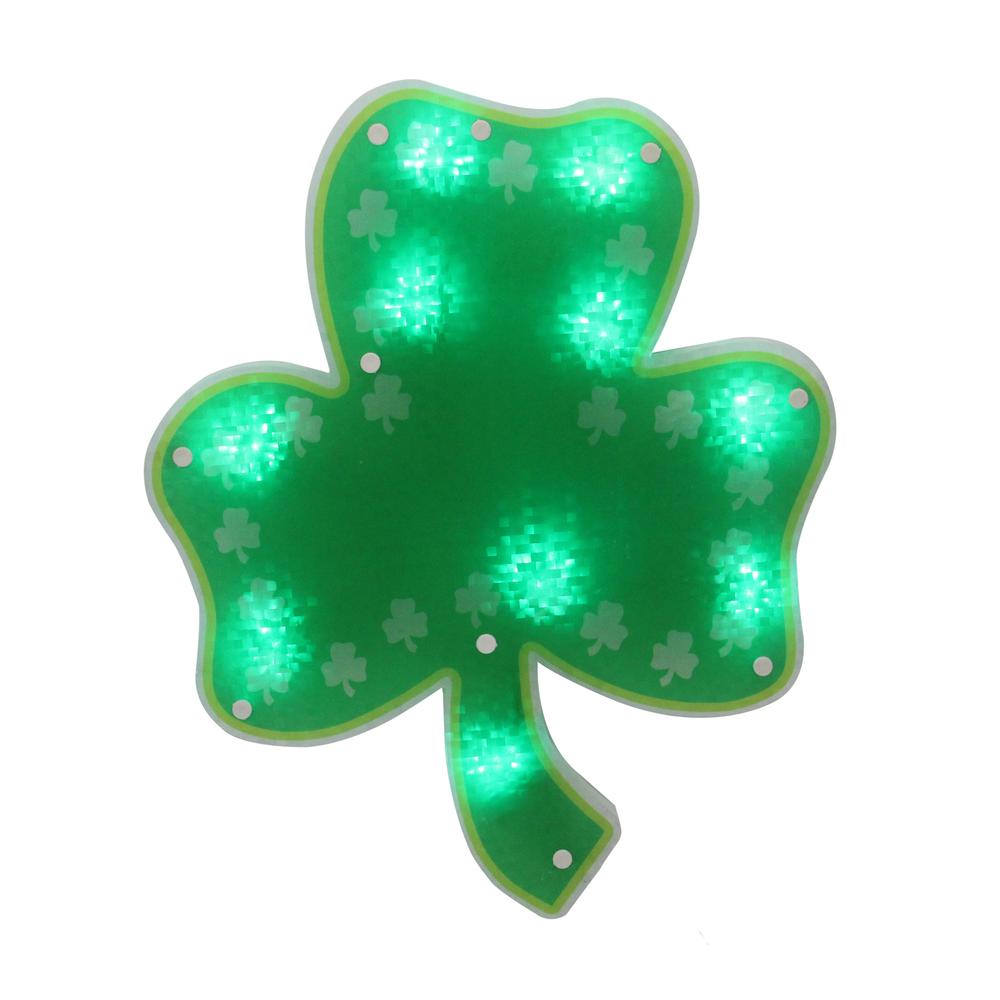 Lighted Green Shamrock St. Patrick's Day Window Silhouette - 14". Picture 1
