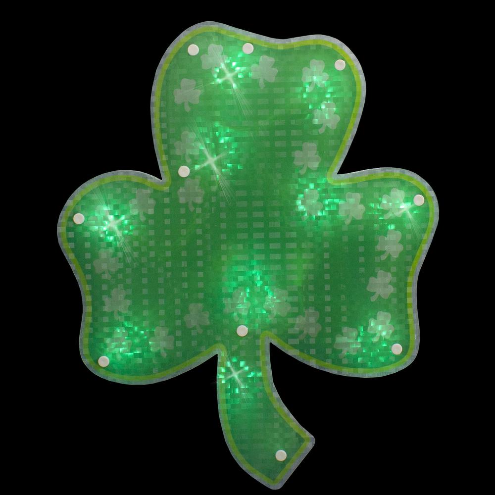 Lighted Green Shamrock St. Patrick's Day Window Silhouette - 14". Picture 3