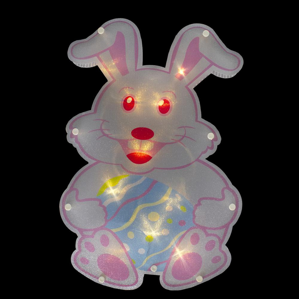 14" Battery Operated LED Lighted Easter Bunny Window Silhouette. Picture 3