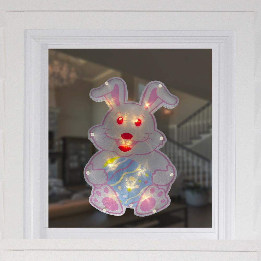 14" Battery Operated LED Lighted Easter Bunny Window Silhouette. Picture 2