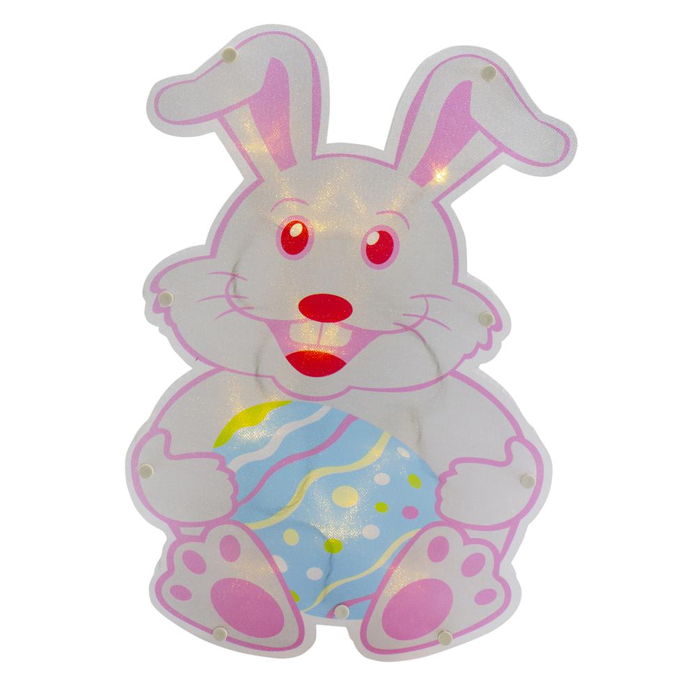 14" Battery Operated LED Lighted Easter Bunny Window Silhouette. Picture 1