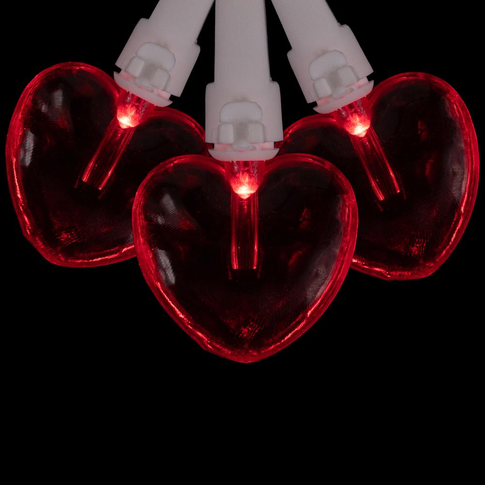 20-Count Red LED Mini Hearts Valentine's Day Lights - 4.75ft  White Wire. Picture 5