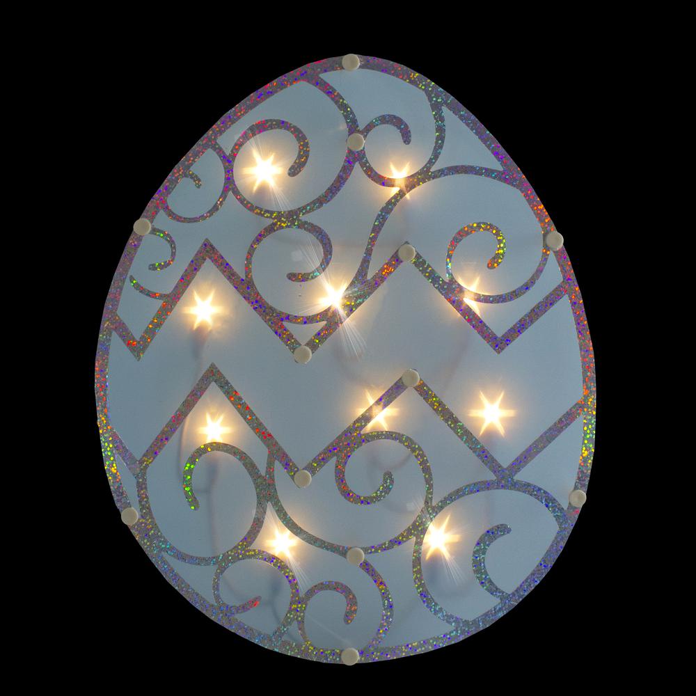 12" Lighted Blue Easter Egg Window Silhouette Decoration. Picture 4