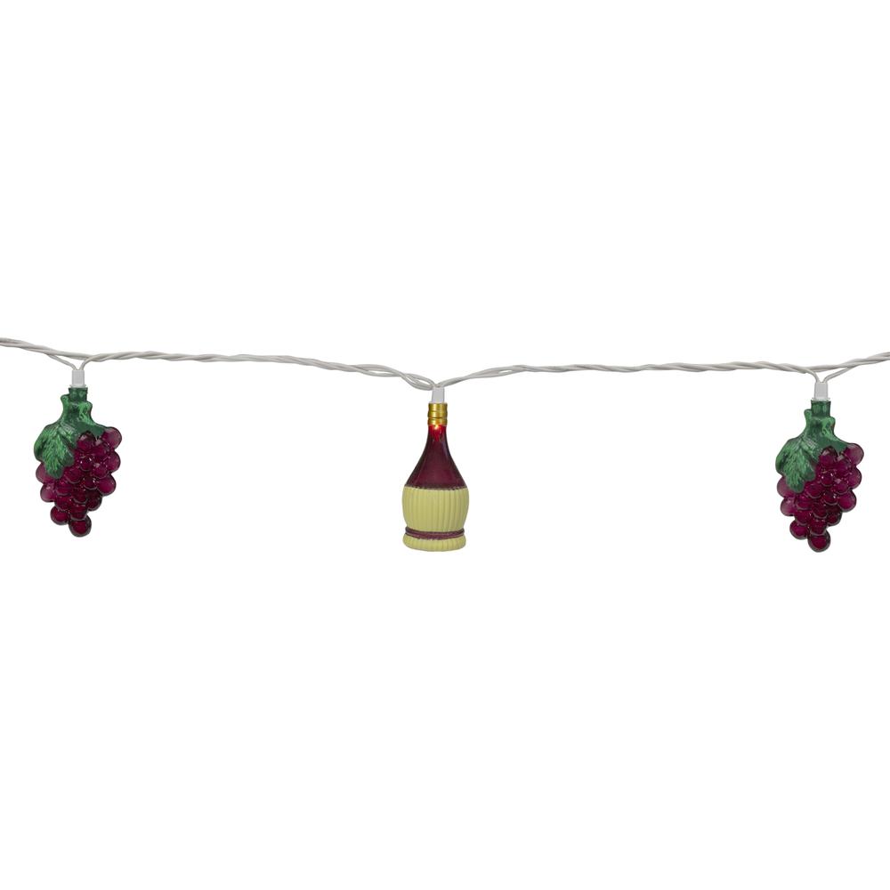 10-Count Grape and Wine Bottle String Christmas Light Set 7.5ft White Wire. Picture 3
