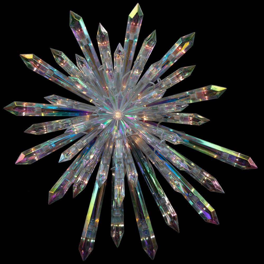 14" Lighted Iridescent Icicle Christmas Tree Topper - Clear Lights. Picture 7
