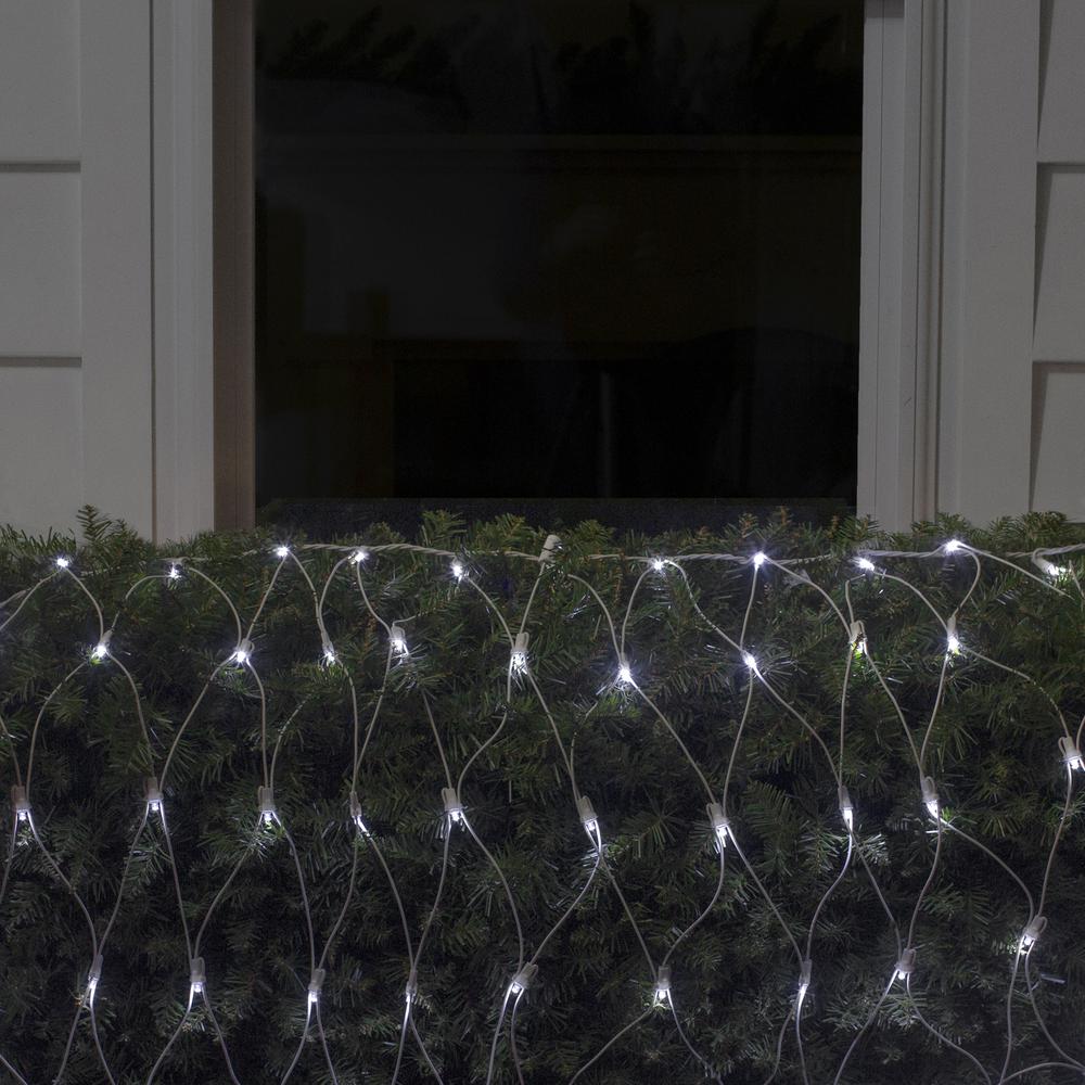 2' x 8' Pure White LED Wide Angle Net Style Column Wrap Christmas Lights Wire. Picture 3