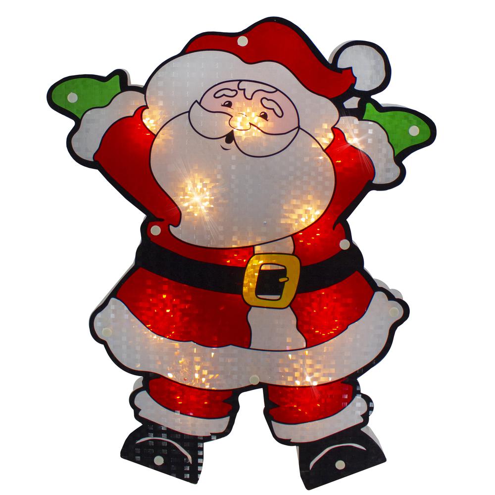 16.25" Lighted Holographic Santa Claus Christmas Window Silhouette. The main picture.