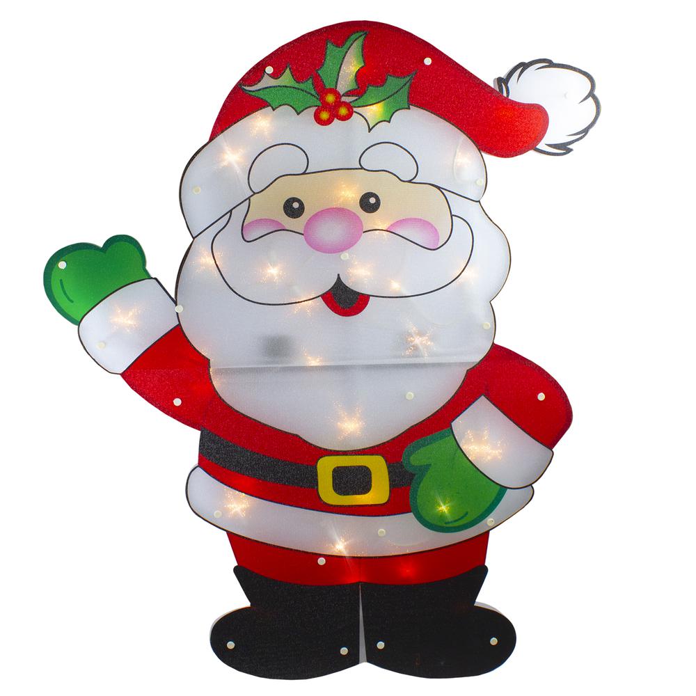 30.5" Lighted 2 Dimensional Santa Claus Christmas Outdoor Decoration. Picture 1