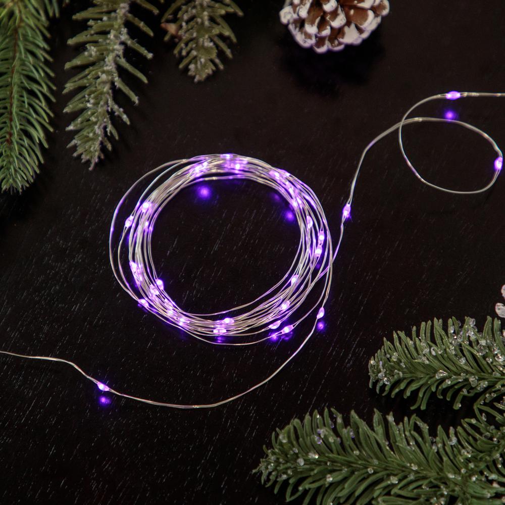 100ct Purple LED Micro Fairy Lights  16ft Copper Wire. Picture 1