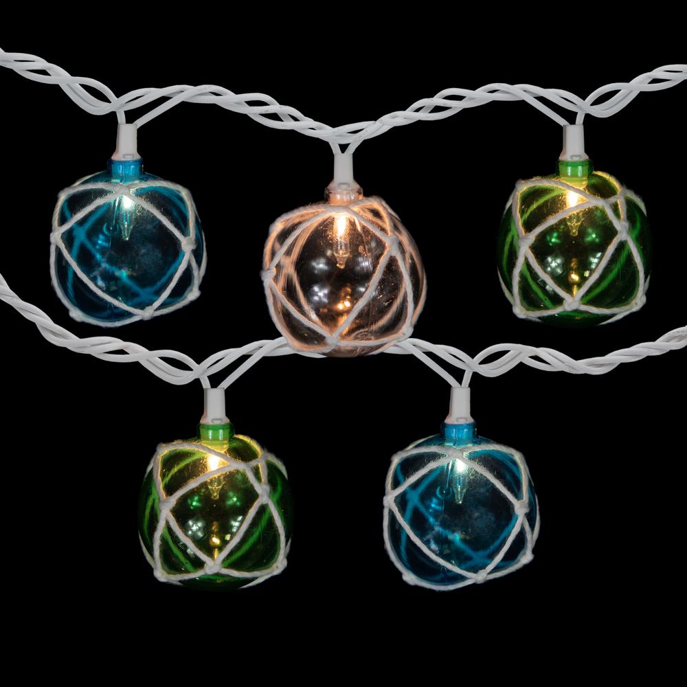 10-Count Multicolor Globe Christmas Light Set  6ft White Wire. Picture 3
