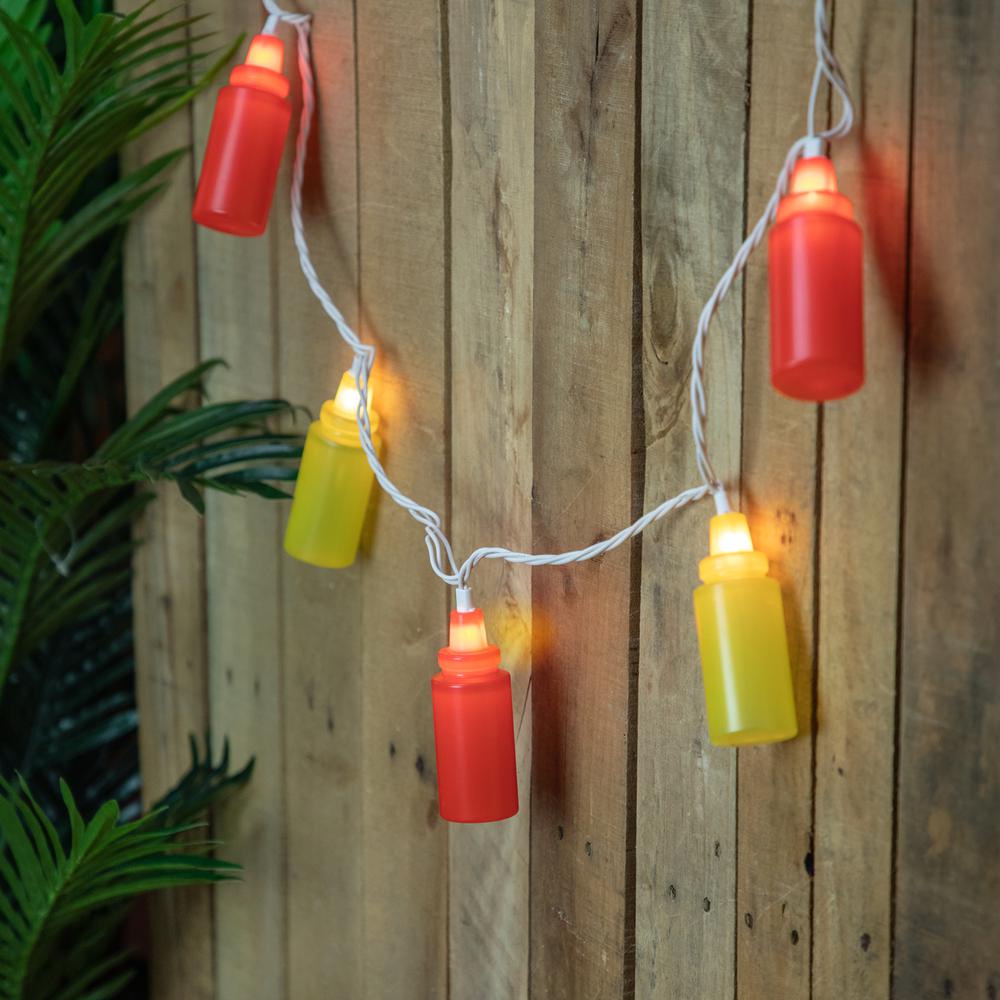 10-Count Ketchup and Mustard Patio Light Set  6ft White Wire. Picture 4