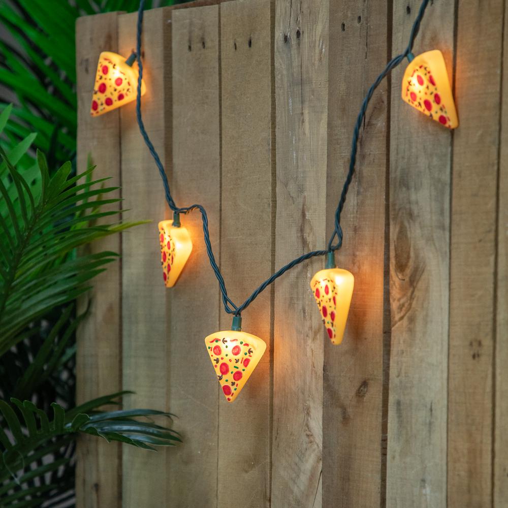 10-Count Pepperoni Pizza Patio Light Set  5.75ft Green Wire. Picture 4