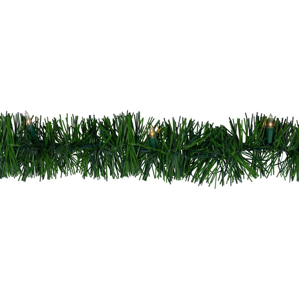 18' x 3" Pre-Lit Pine Two-tone Artificial Christmas Garland  Clear Lights. Picture 4
