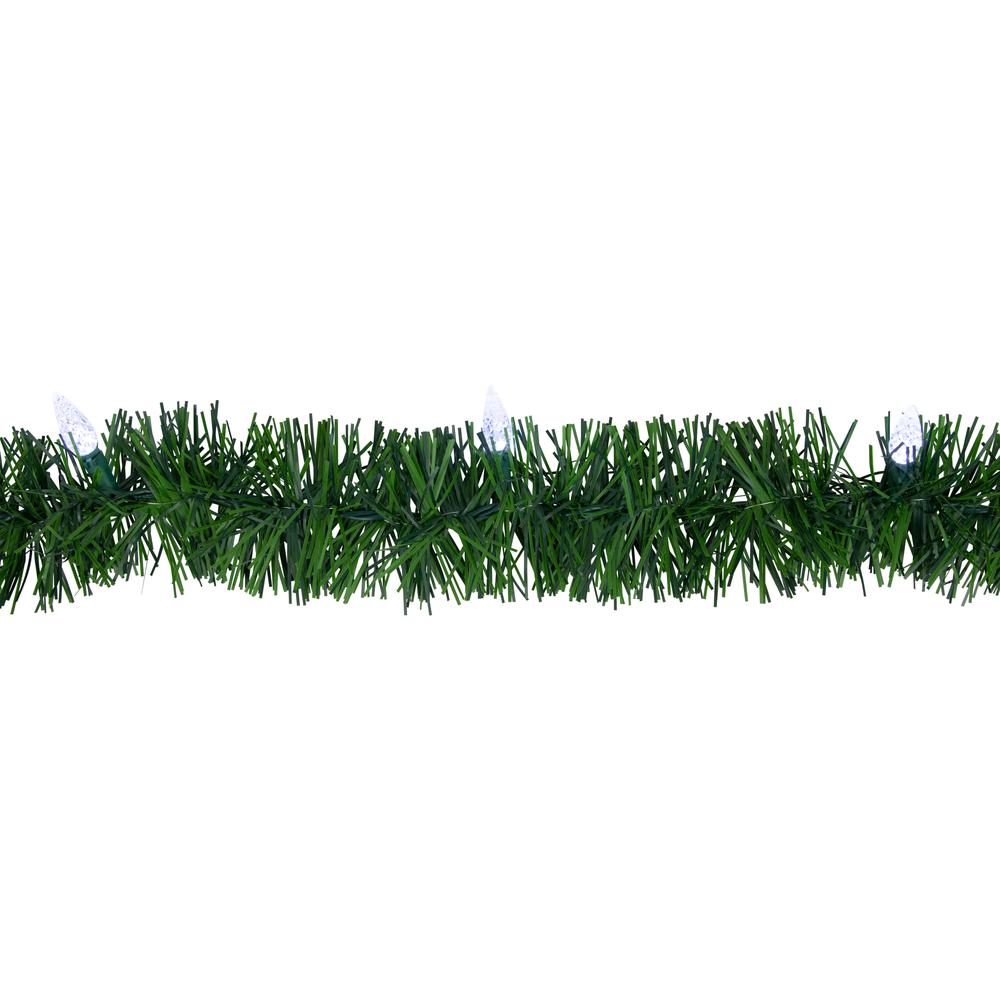 18' x 3" Pre-Lit Pine Artificial Christmas Garland Pure White LED Faceted Lights. Picture 4
