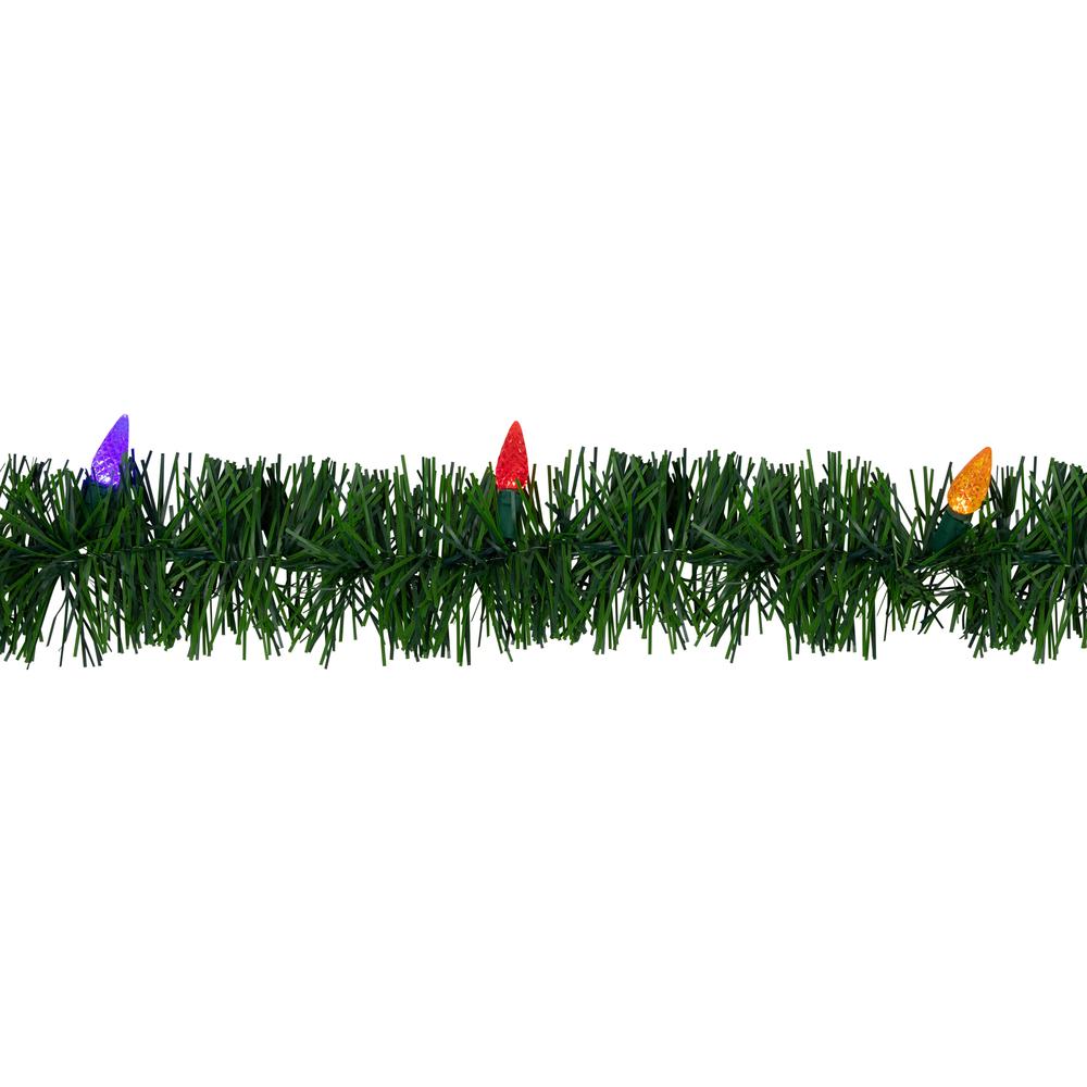 18' x 3" Pre-Lit Pine Artificial Christmas Garland Multicolor LED Faceted Lights. Picture 4