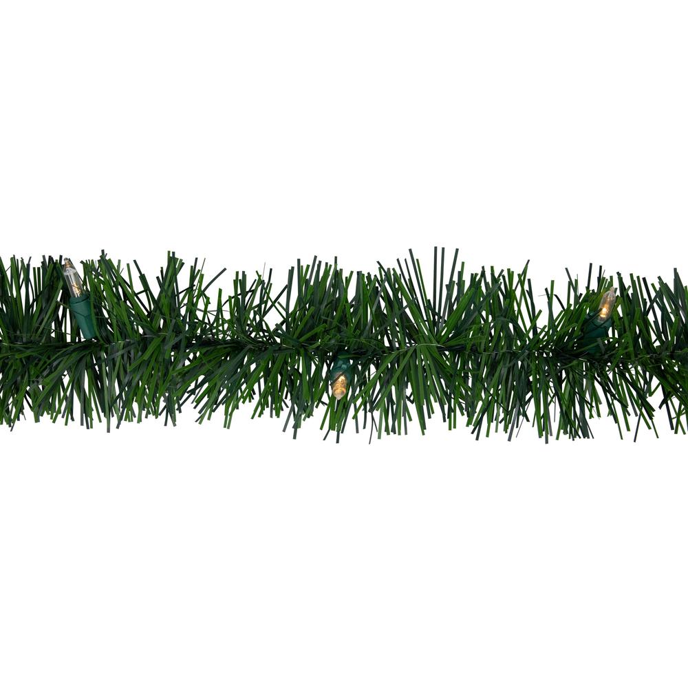 18' x 3" Pre-Lit Pine Artificial Christmas Garland  Warm White LED Lights. Picture 4