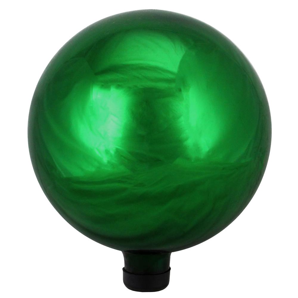 10" Emerald Green Shiny Outdoor Garden Gazing Ball. Picture 1