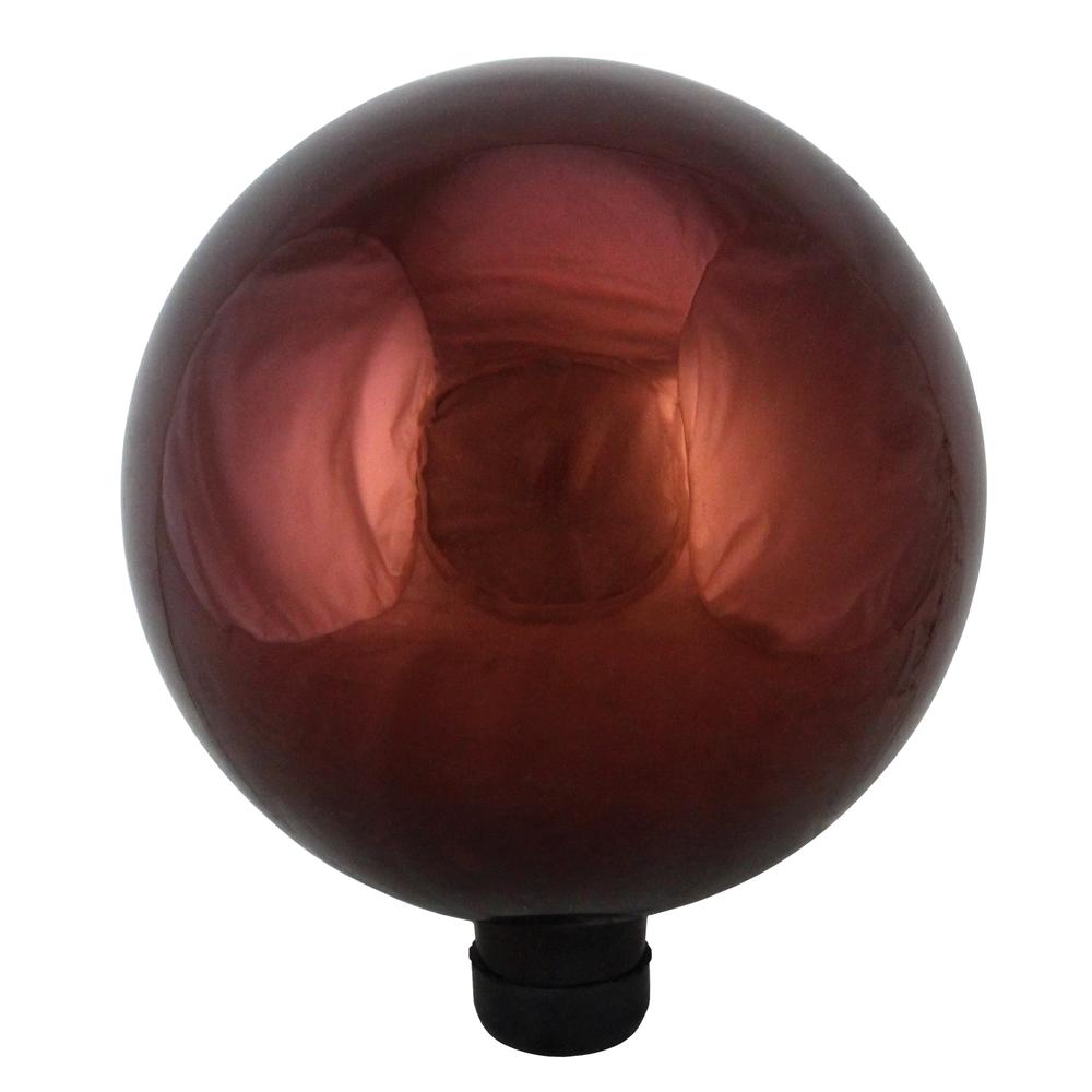 10" Berry Red Shiny Outdoor Patio Garden Gazing Ball. Picture 1
