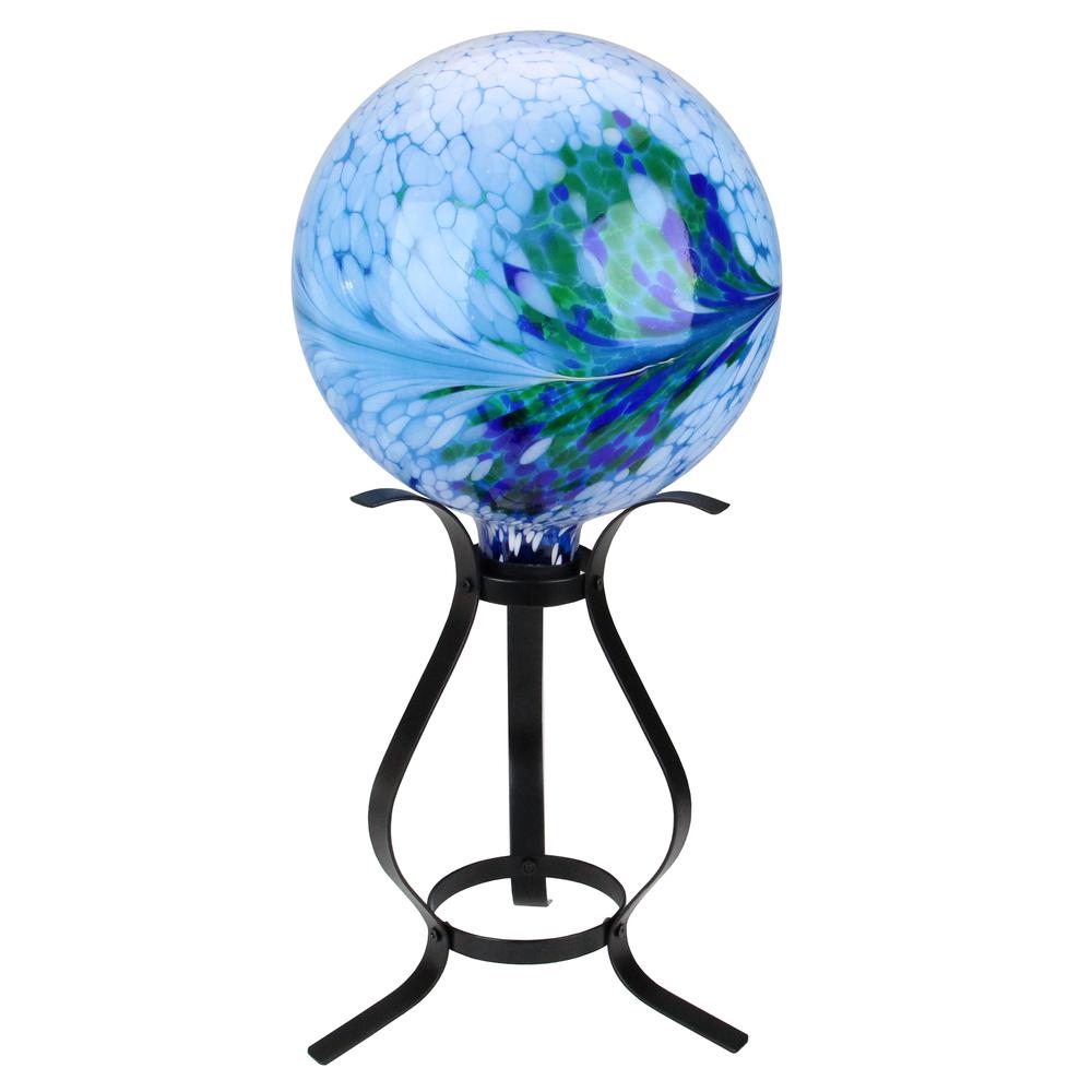 12" Black Curved Outdoor Patio Garden Gazing Ball Stand. Picture 2