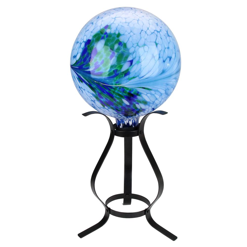 12" Black Curved Outdoor Patio Garden Gazing Ball Stand. Picture 3
