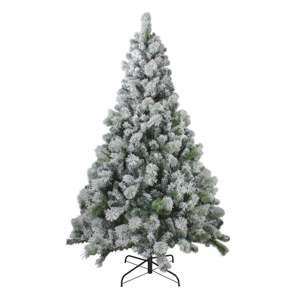 6.5' Flocked Somerset Spruce Artificial Christmas Tree - Unlit. Picture 1