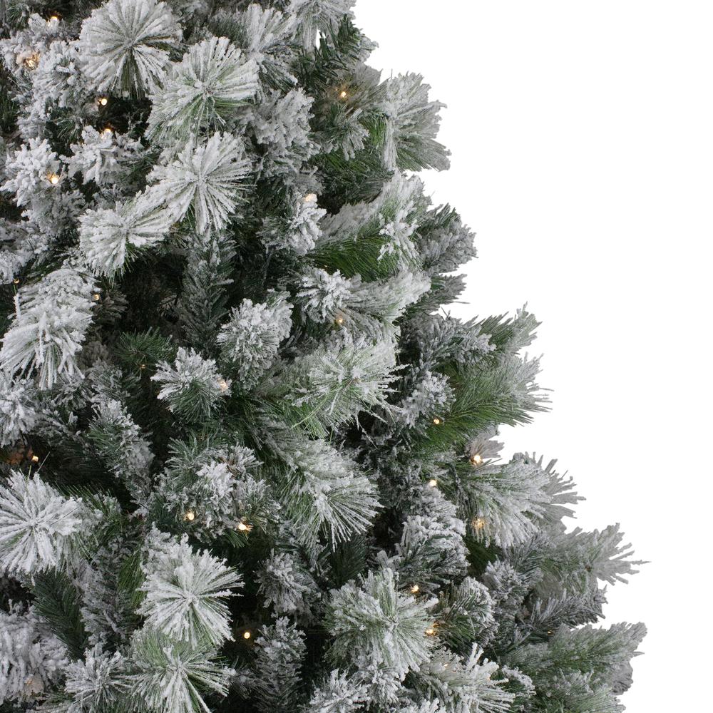 6.5' Full Flocked Somerset Spruce Artificial Christmas Tree - Clear Lights. Picture 2