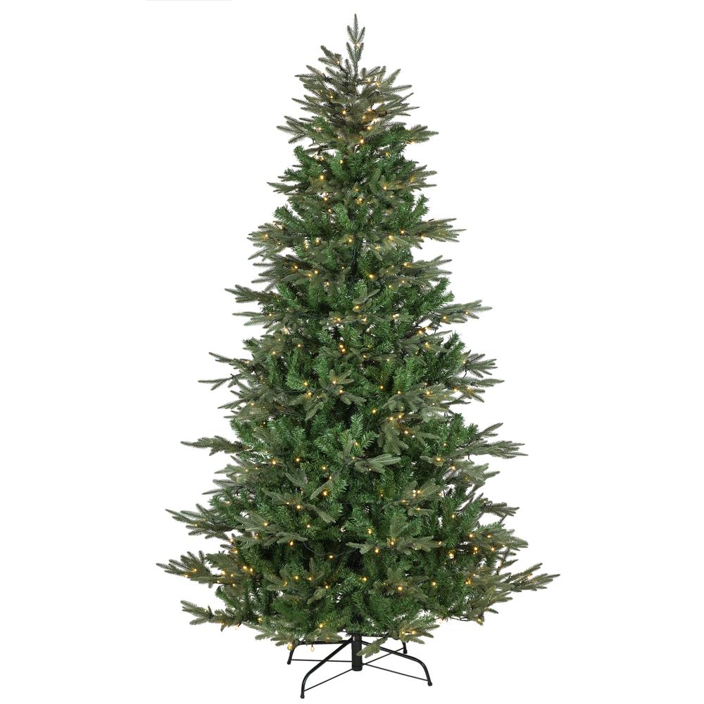 6.5' Pre-Lit Hudson Fir Artificial Christmas Tree  Warm White LED Lights. Picture 1