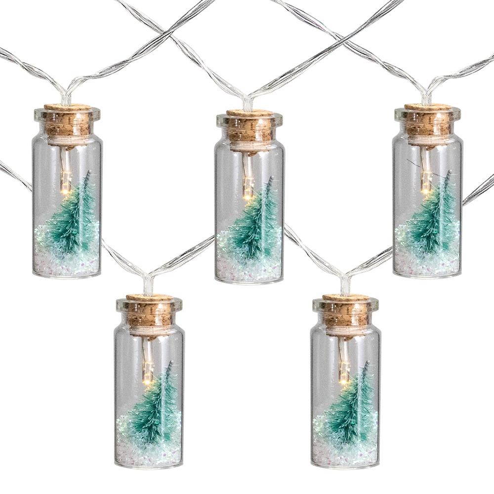 10 B/O Corked Bottle with Tree LED Warm White Christmas Lights - 3 ft Clear Wire. Picture 1