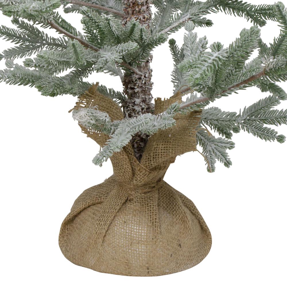 4' Snow Covered Frosted Pine Artificial Christmas Tree with Jute Base - Unlit. Picture 4