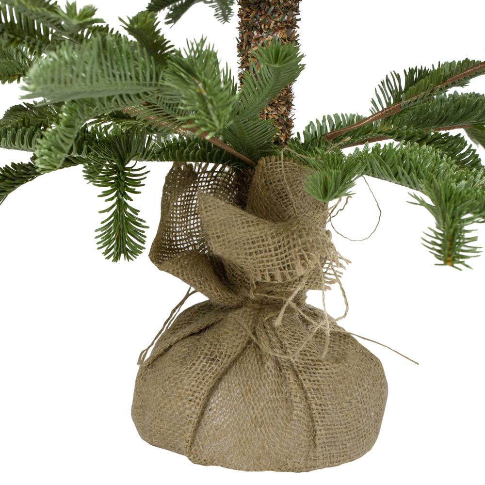 4' Green Ponderosa Pine Artificial Christmas Tree with Jute Base - Unlit. Picture 5