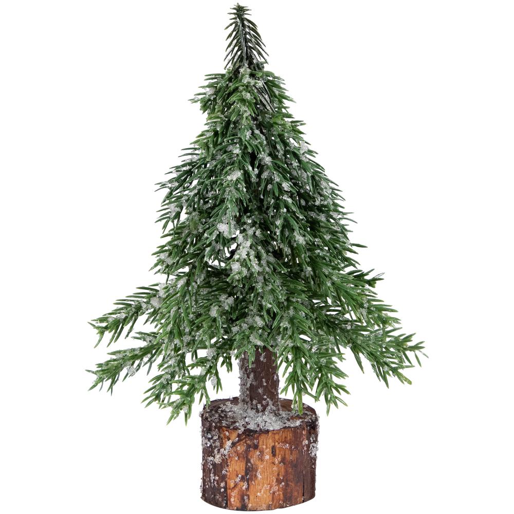 7.5" Frosted Icy Pine Christmas Tree with Jute Base. Picture 1