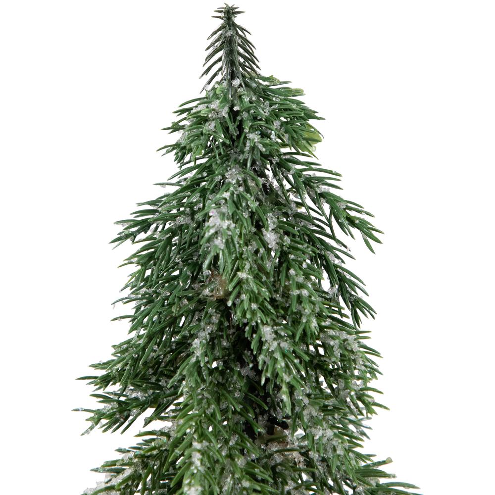7.5" Frosted Icy Pine Christmas Tree with Jute Base. Picture 7