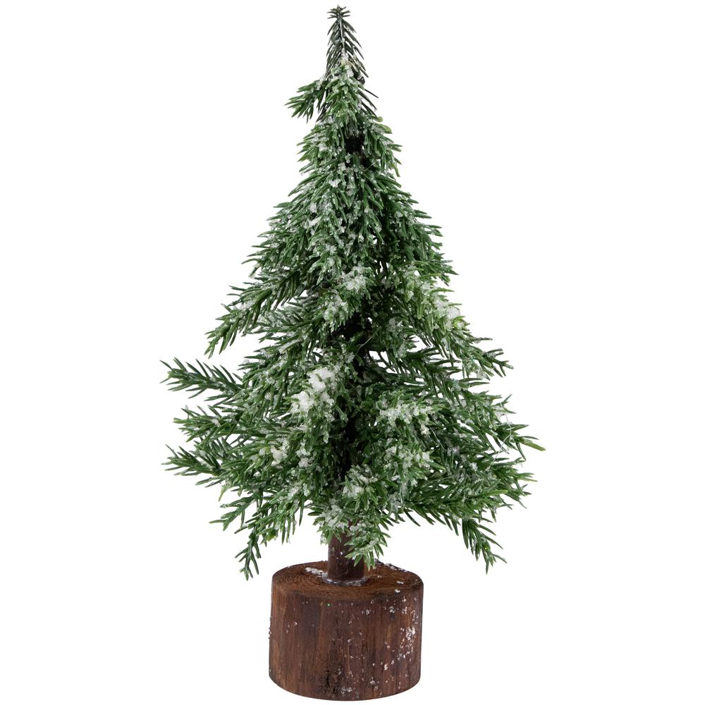 10.5" Frosted Icy Pine Christmas Tree with Jute Base. Picture 1