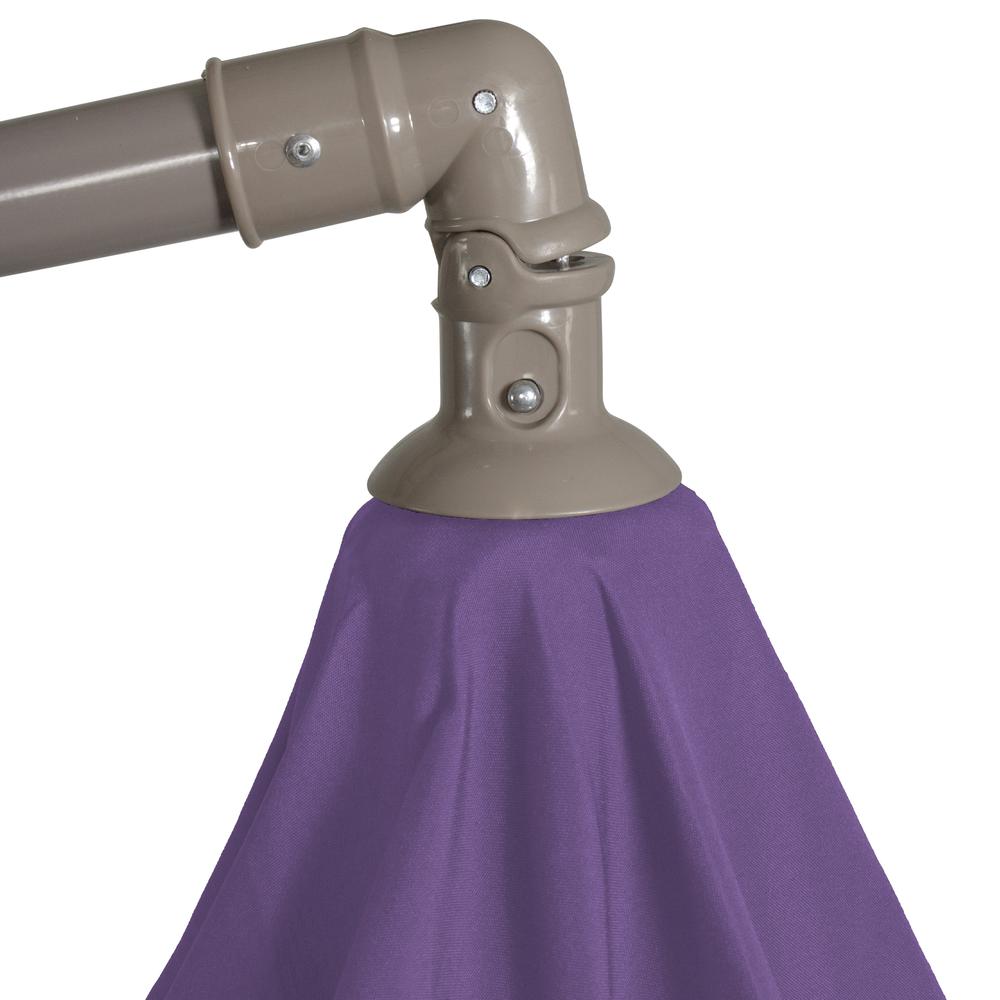 10ft Offset Outdoor Patio Umbrella with Hand Crank  Purple. Picture 2