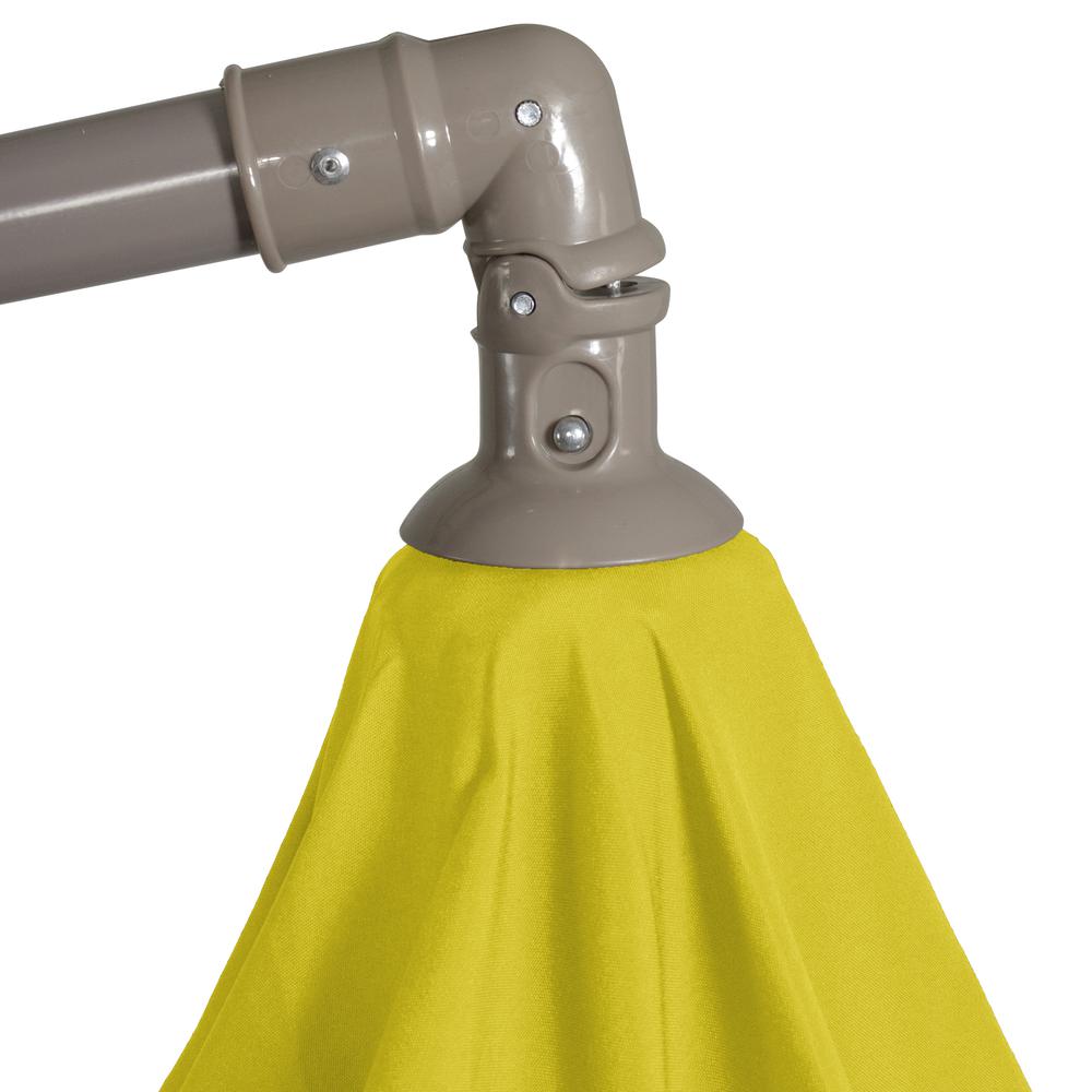 10ft Offset Outdoor Patio Umbrella with Hand Crank  Yellow. Picture 2