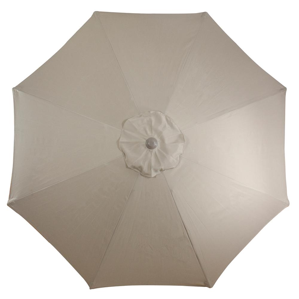 9ft Outdoor Patio Market Umbrella with Hand Crank and Tilt  Taupe. Picture 4
