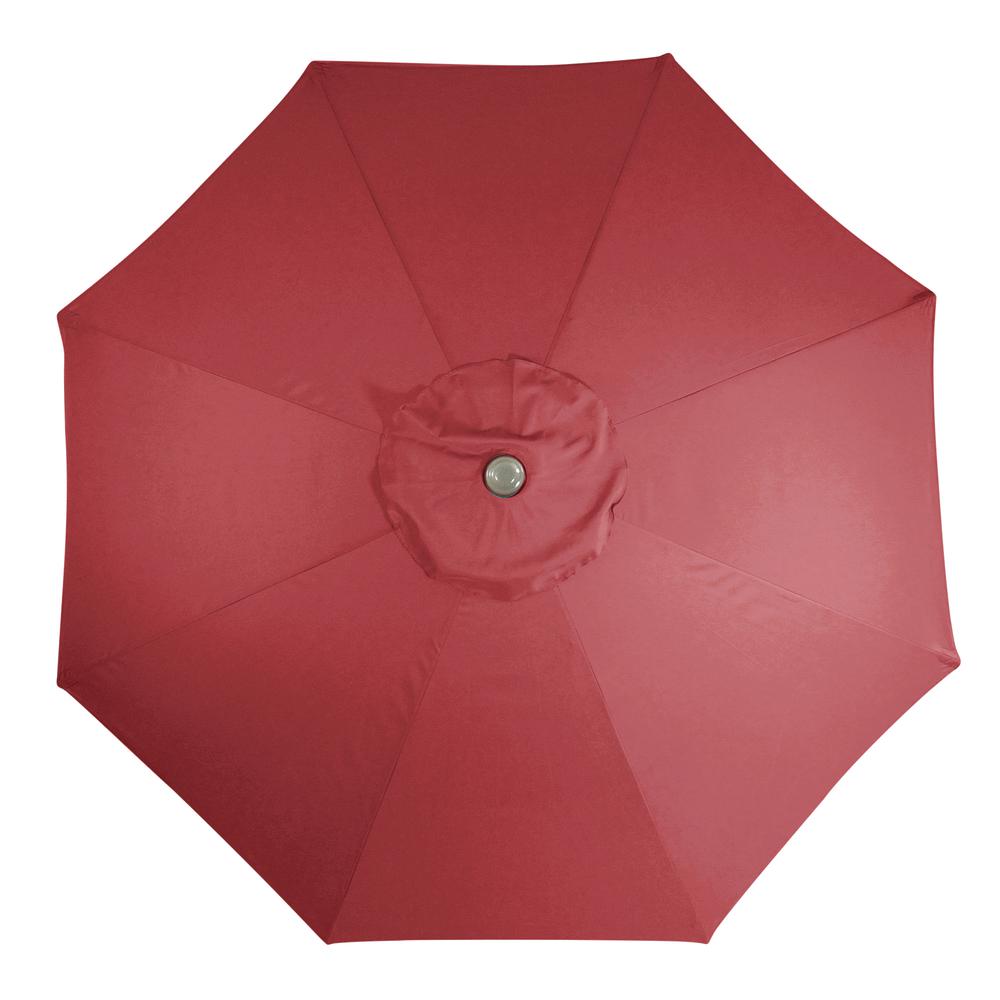 9ft Outdoor Patio Market Umbrella with Hand Crank and Tilt  Burgundy. Picture 4