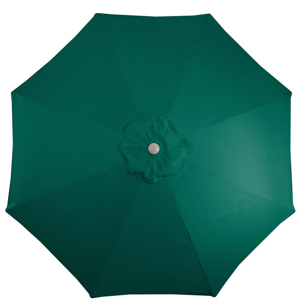 9ft Outdoor Patio Market Umbrella with Hand Crank and Tilt  Hunter Green. Picture 4