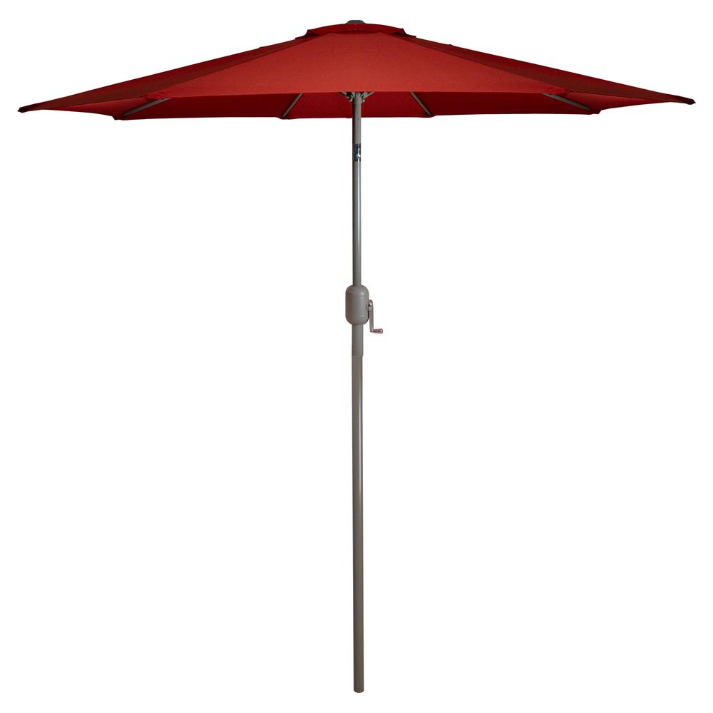 9ft Outdoor Patio Market Umbrella with Hand Crank and Tilt  Terracotta. Picture 1