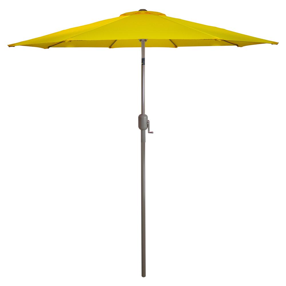 9ft Outdoor Patio Market Umbrella with Hand Crank and Tilt  Yellow. The main picture.