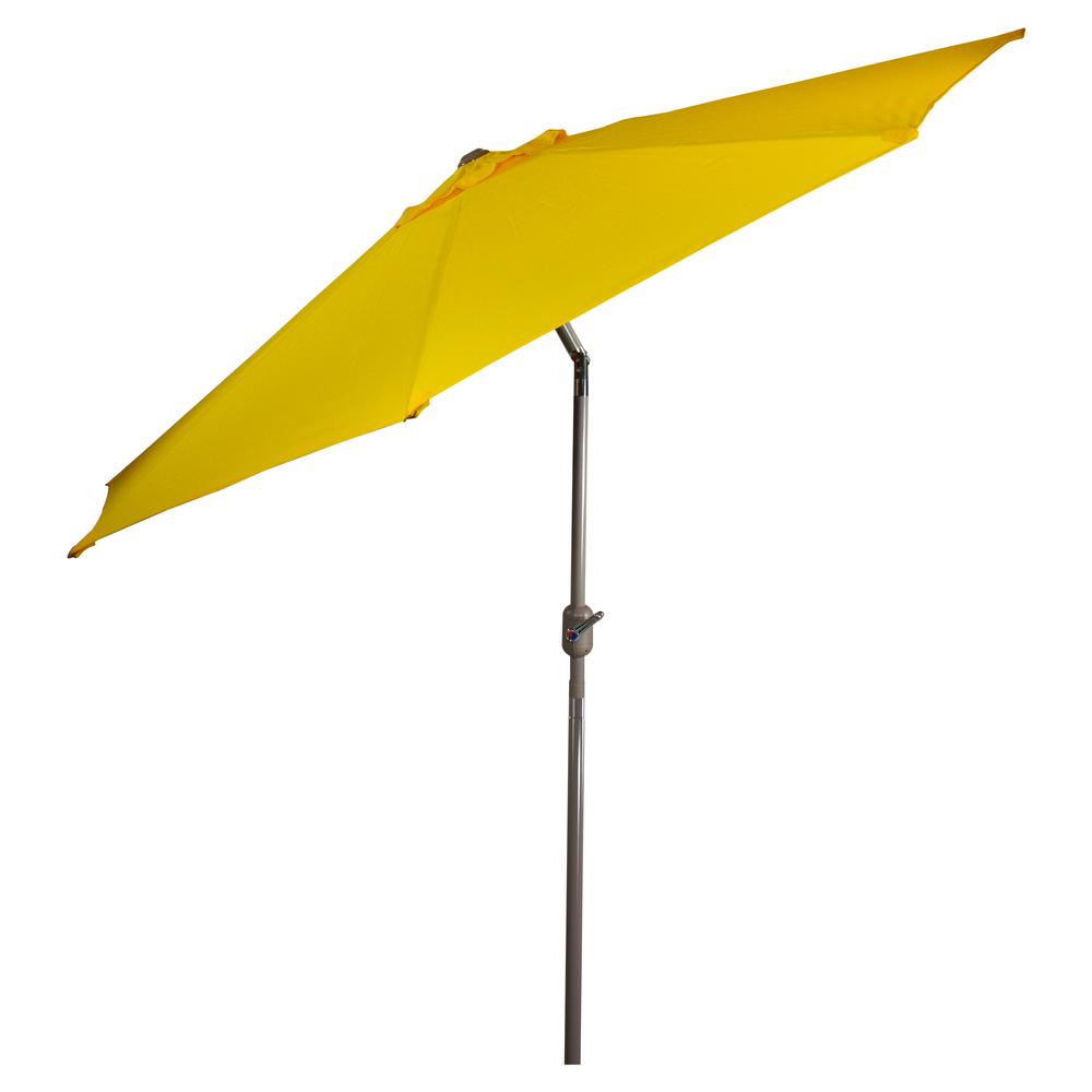 9ft Outdoor Patio Market Umbrella with Hand Crank and Tilt  Yellow. Picture 5