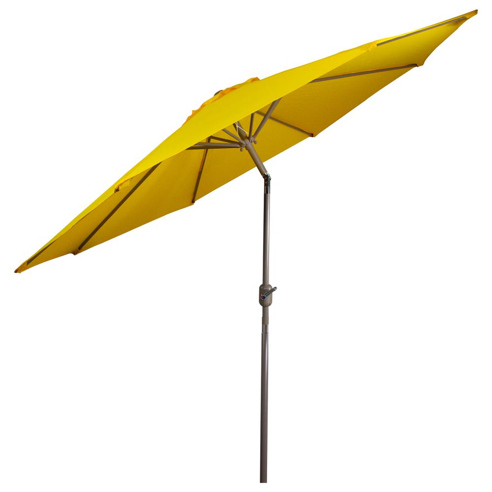 9ft Outdoor Patio Market Umbrella with Hand Crank and Tilt  Yellow. Picture 6