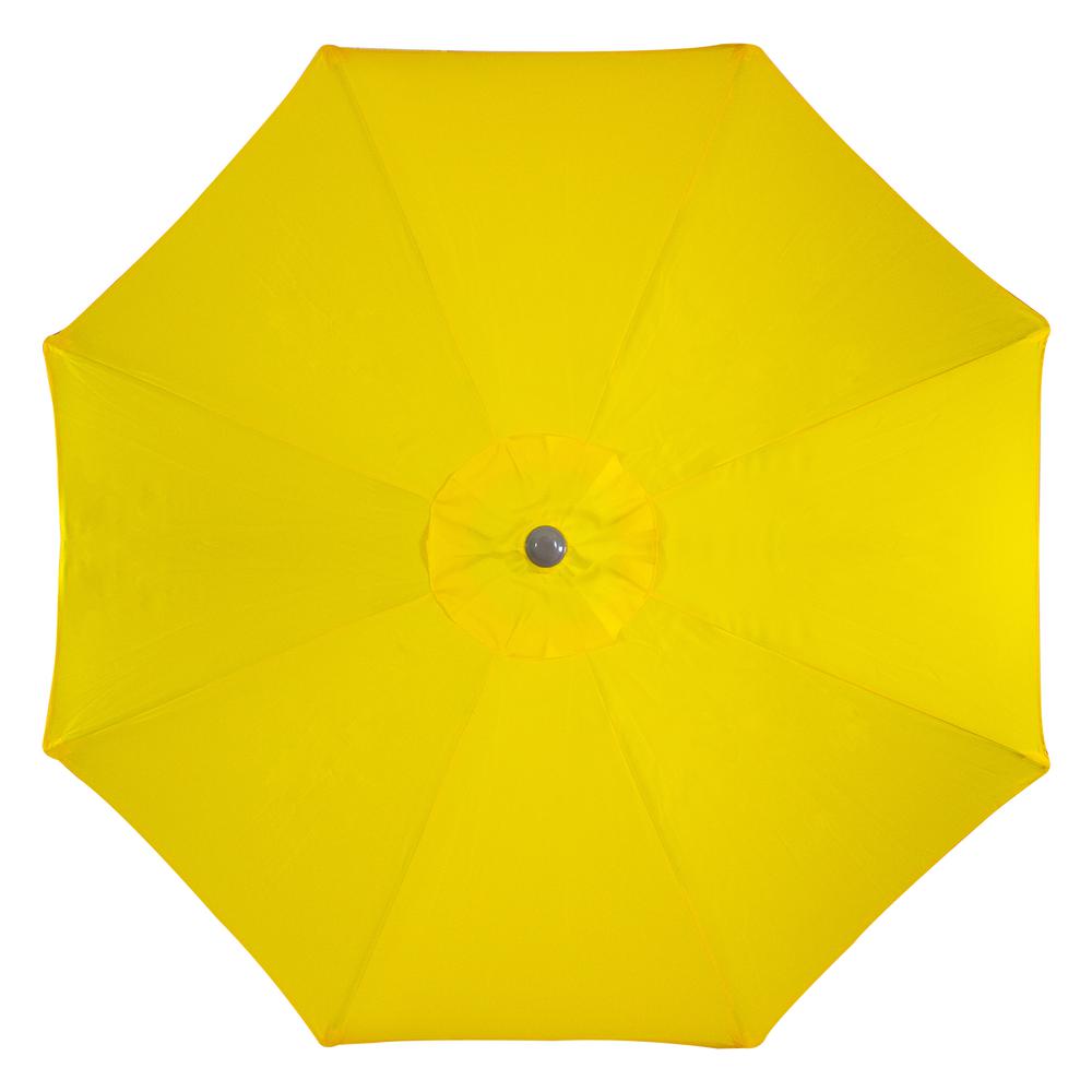9ft Outdoor Patio Market Umbrella with Hand Crank and Tilt  Yellow. Picture 4