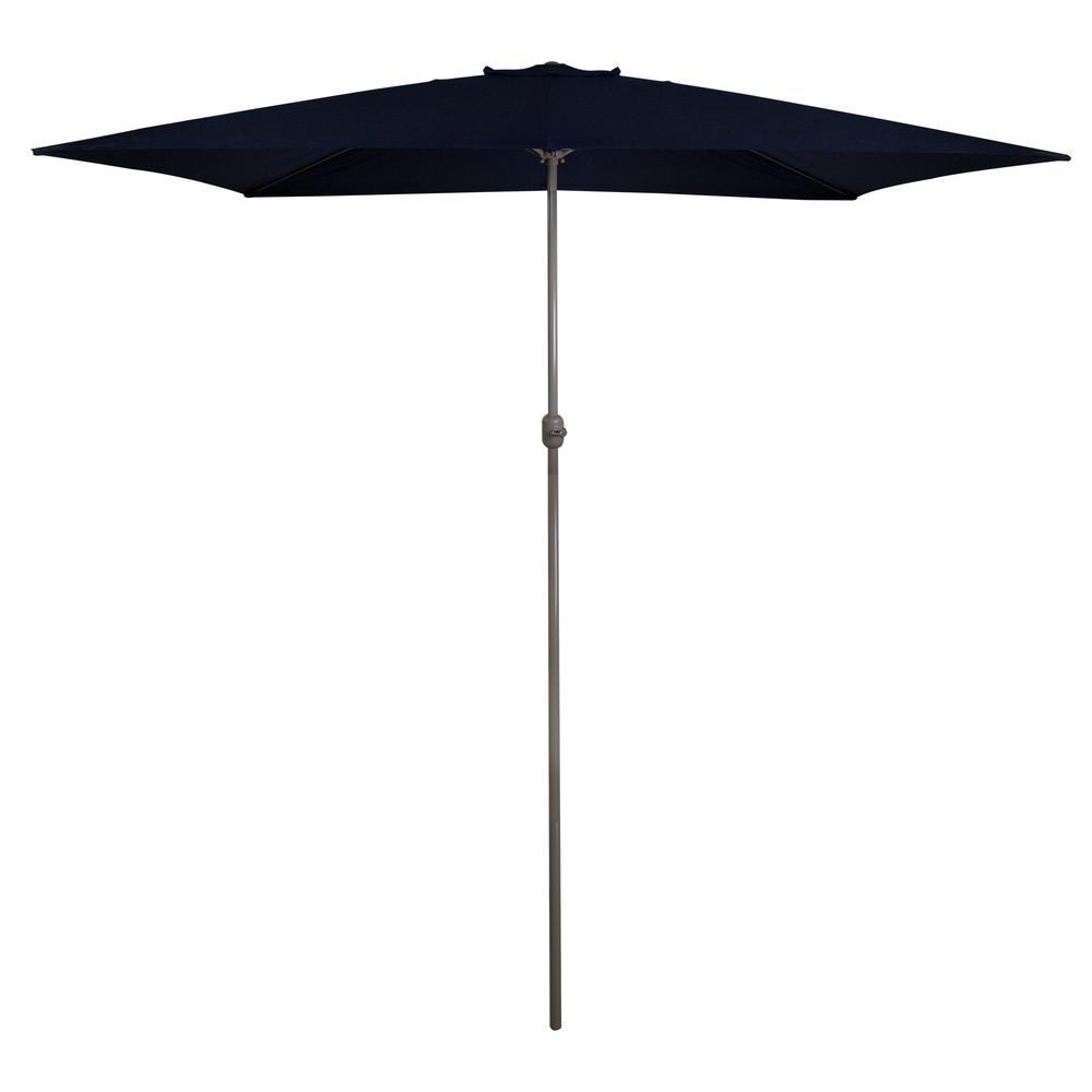 10ft x 6.5ft Outdoor Patio Market Umbrella with Hand Crank  Navy Blue. Picture 1