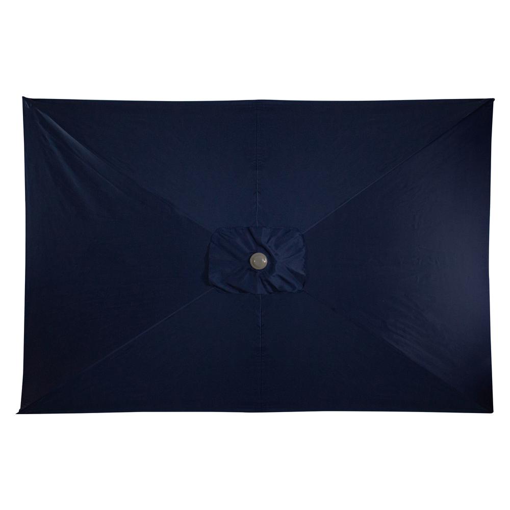 10ft x 6.5ft Outdoor Patio Market Umbrella with Hand Crank  Navy Blue. Picture 3