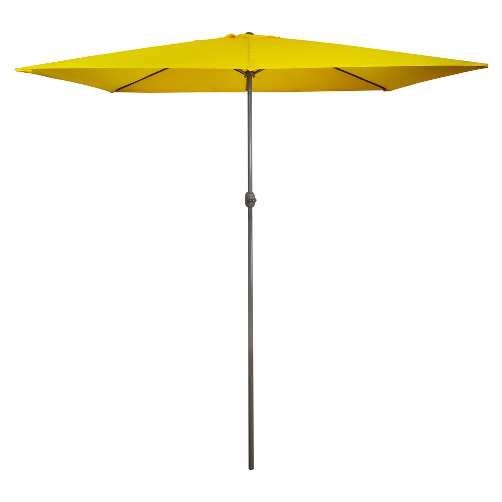 10ft x 6.5ft Outdoor Patio Market Umbrella with Hand Crank  Yellow. Picture 1